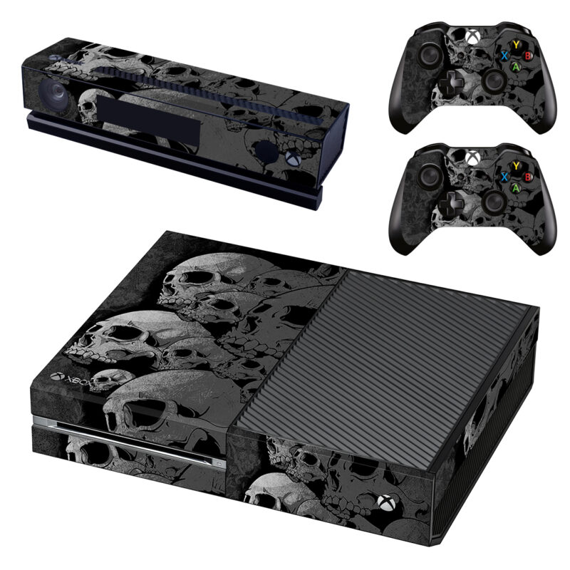 Black And Gray Skull Pattern Xbox One Skin Sticker