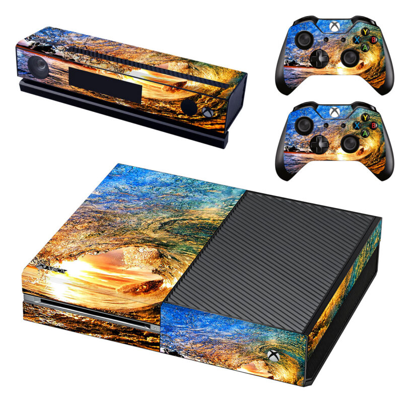 Sunset Ocean Waves Xbox One Skin Sticker