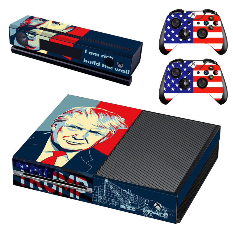 Flag Of USA And Donald Trump Art Xbox One Skin Sticker