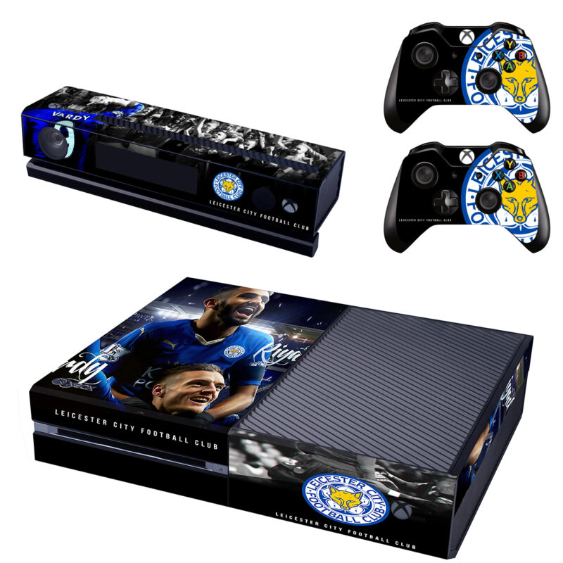 Leicester City FC Team With Xbox One Skin Sticker Design 1