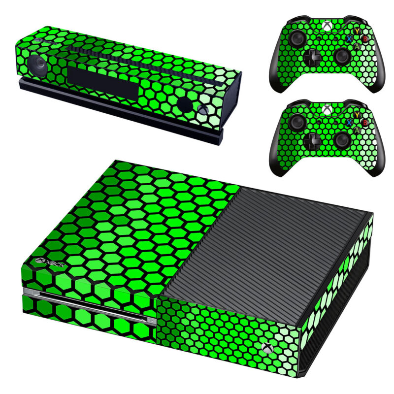 Green Honeycomb Texture Xbox One Skin Sticker