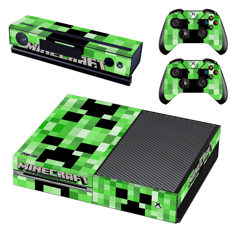 Minecraft Creeper Face Skin Sticker For Xbox One Design 1