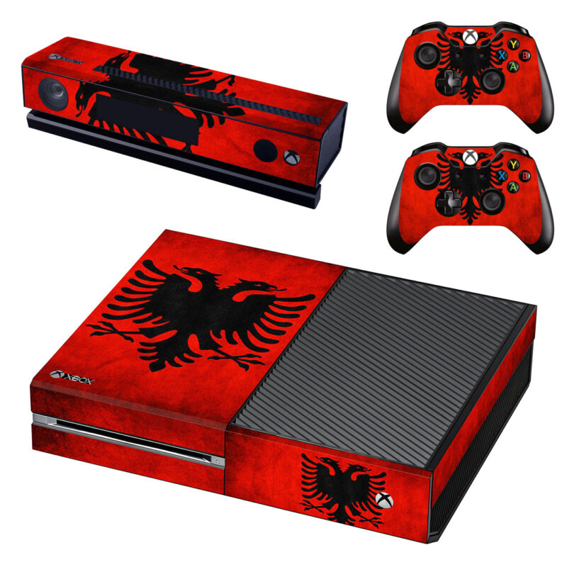 Flag Of Albania Xbox One Skin Sticker Design 1