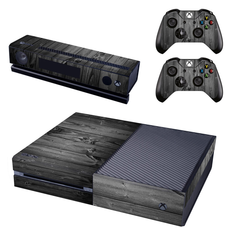 Gray Wooden Board Texture Skin Sticker For Xbox One