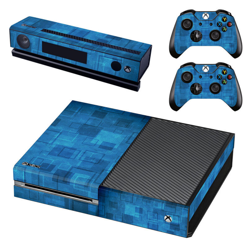 HD Blue Squares Xbox One Skin Sticker