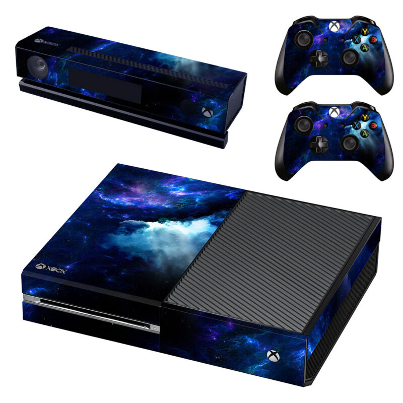 Blue Space Nebula Cloud Xbox One Skin Sticker