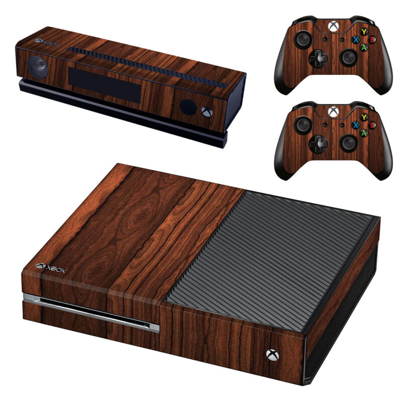 Dark Brown Wood Grain Pattern Xbox One Skin Sticker