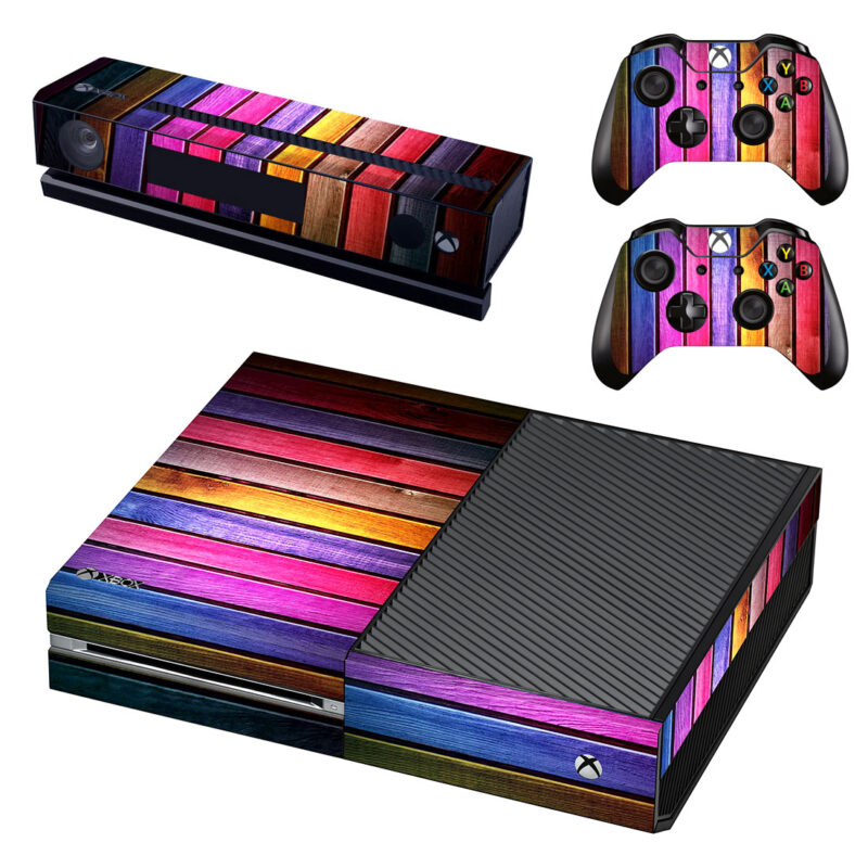 Multicolor Wood Texture Xbox One Skin Sticker