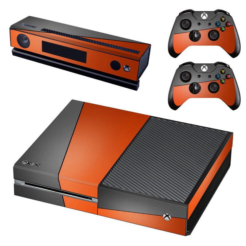 Dark Gray Orange Pattern Xbox One Skin Sticker