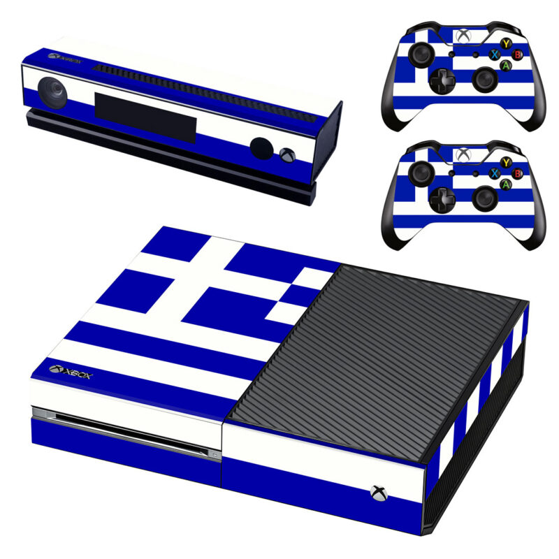 Flag Of Greece Xbox One Skin Sticker Design 1