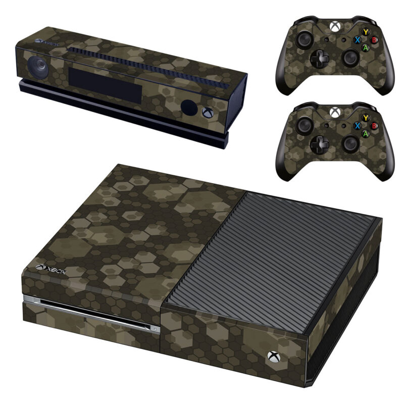 Green Hexagonal Camouflage Xbox One Skin Sticker