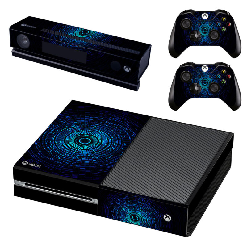 Blue Tunnel Digital Abstract Xbox One Skin Sticker