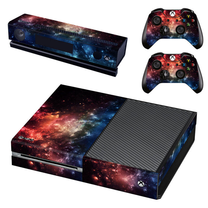 Blue And Red Pink Starry Sky Space Xbox One Skin Sticker