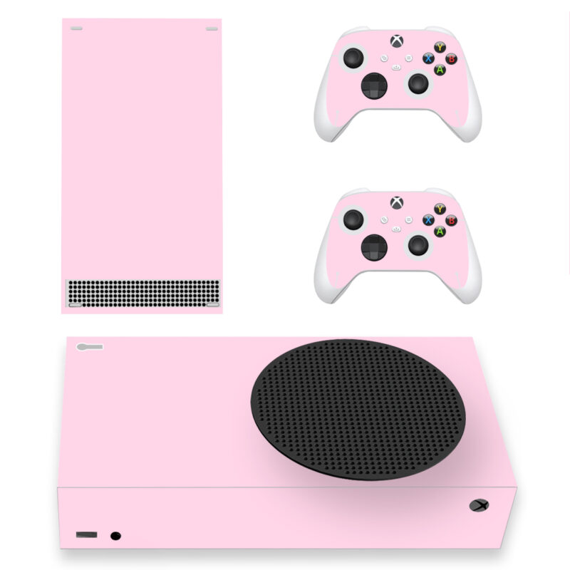 Light Pink Color Skin Sticker For Xbox Series S And Controllers Design 2