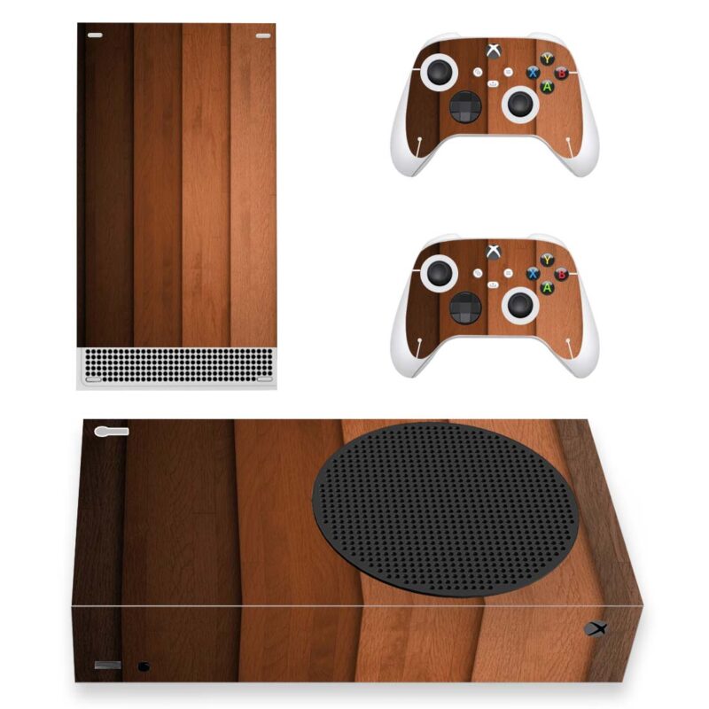 Brown Wood Plank Texture Skin Sticker For Xbox Series S And Controllers Design 1