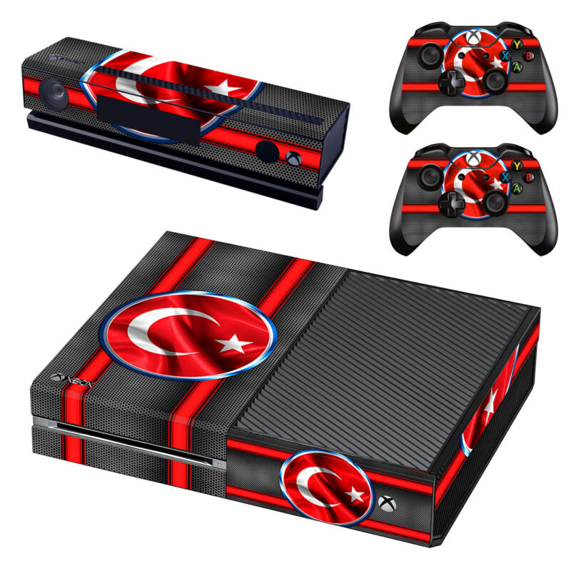 Flag Of Turkey Xbox One Skin Sticker Design 2