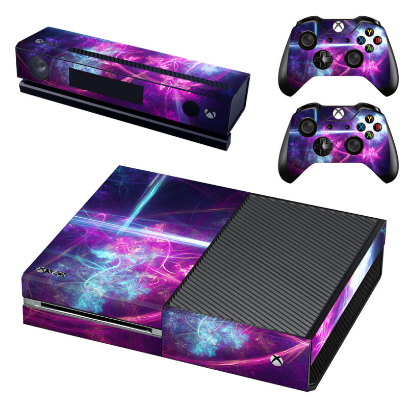 Pink And Blue Delusion Abstract Skin Sticker For Xbox One