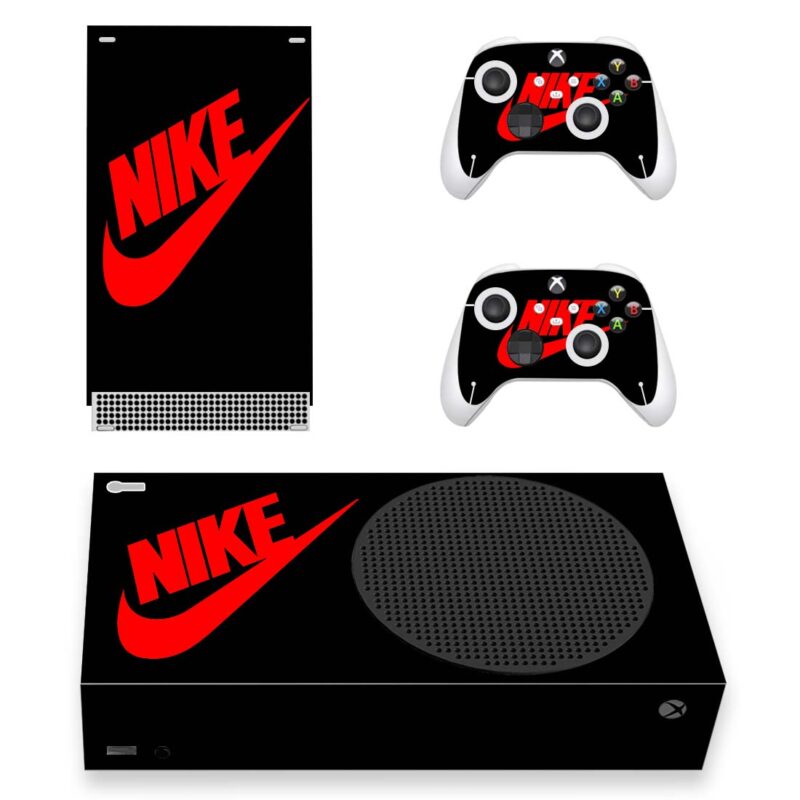 Black And Red Nike Skin Sticker For Xbox Series S And Controllers