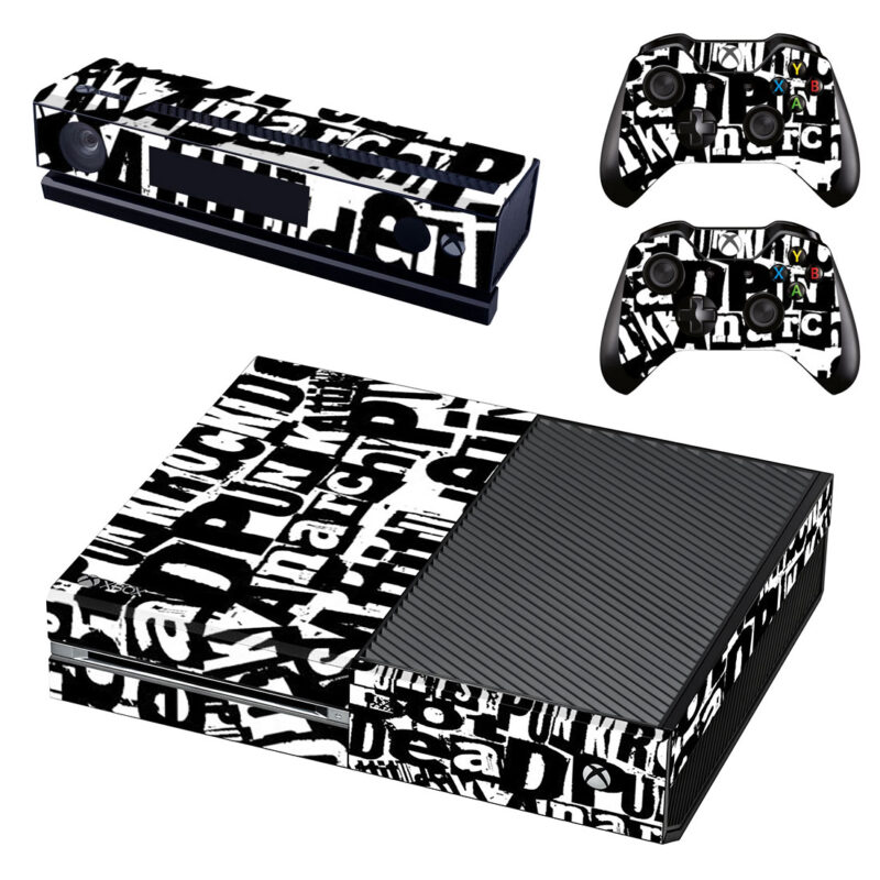 Punk Rock Word Pattern Xbox One Skin Sticker