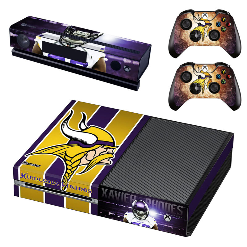 Minnesota Vikings And Xavier Rhodes Skin Sticker For Xbox One