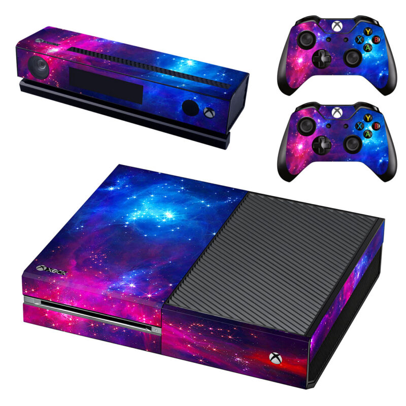 Purple And Blue Galaxy Space With Stars Xbox One Skin Sticker