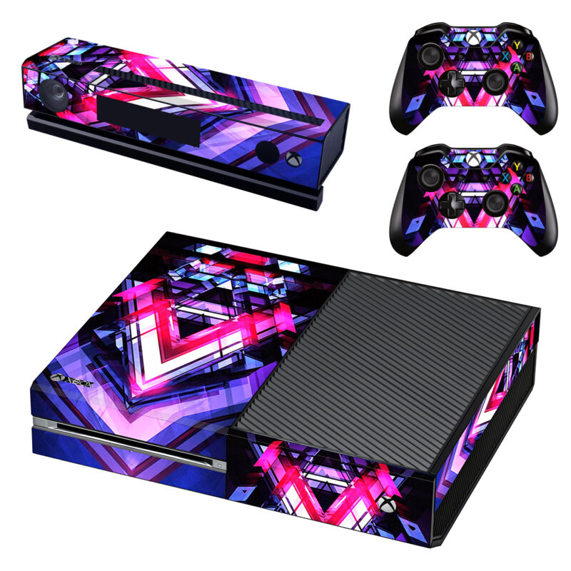 Abstraction Of Creative Triangles Digital Art Skin Sticker For Xbox One