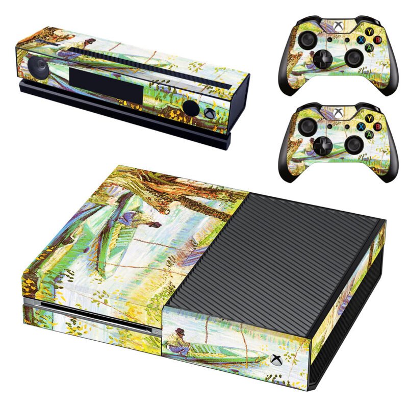 Fishing In Spring Painting Xbox One Skin Sticker