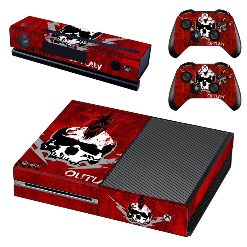 Punk Outlaw Records On Red Texture Xbox One Skin Sticker