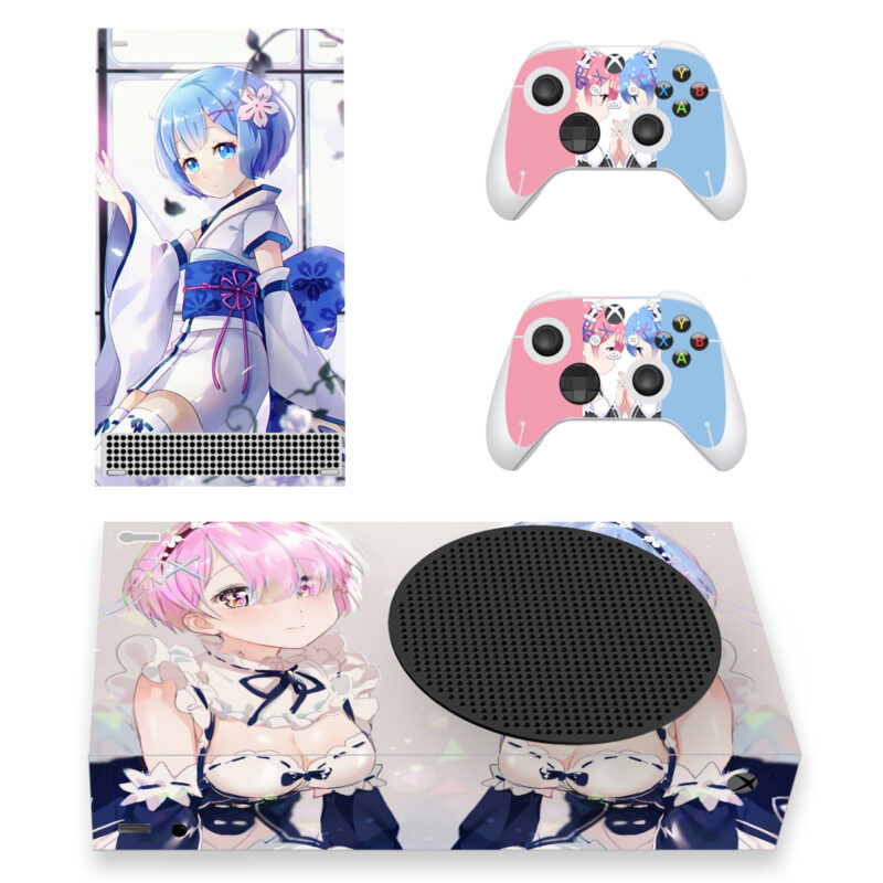 Zero Two Twins Sisters With Cherry Blossom Skin Sticker For Xbox Series S And Controllers