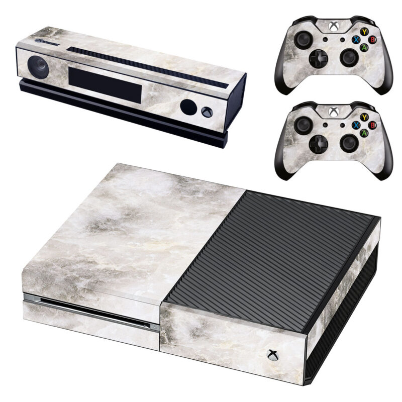 White Gray Marble Texture Skin Sticker For Xbox One