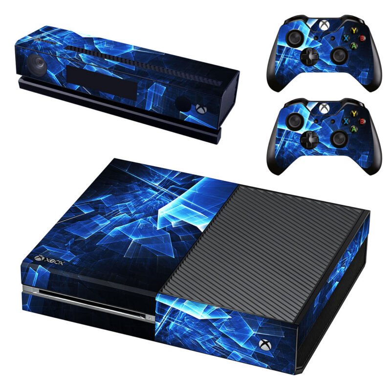 Abstract Blue Cube Pattern Xbox One Skin Sticker