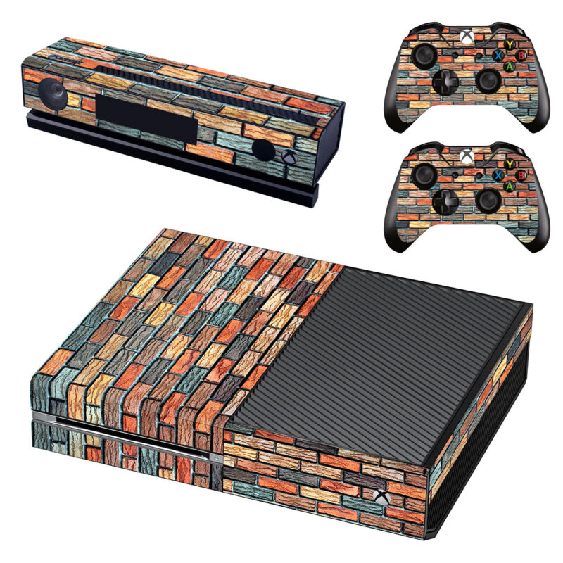 Multicolor Brick And Stone Tile Texture Xbox One Skin Sticker