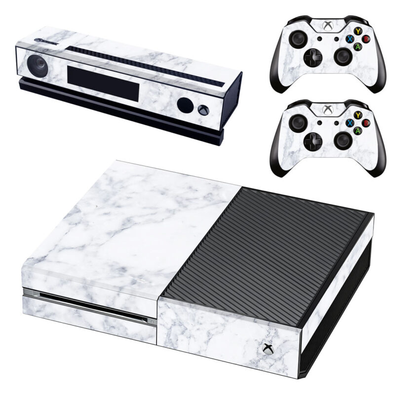 White And Gray Marble Texture Skin Sticker For Xbox One