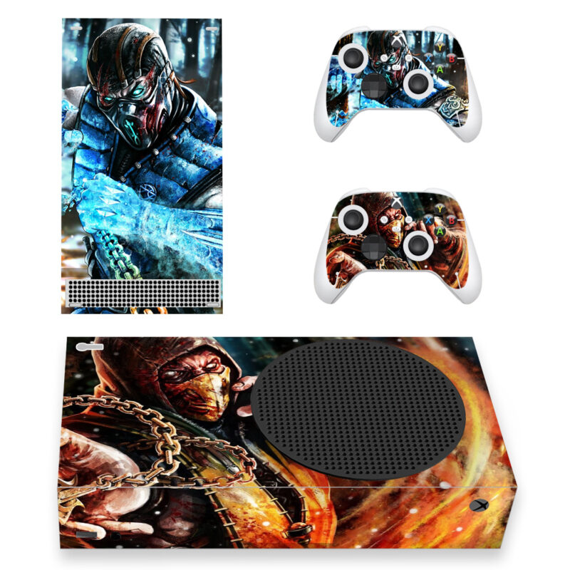 Mortal Kombat Sub-Zero And Scorpion Skin Sticker For Xbox Series S And Controllers Design 1