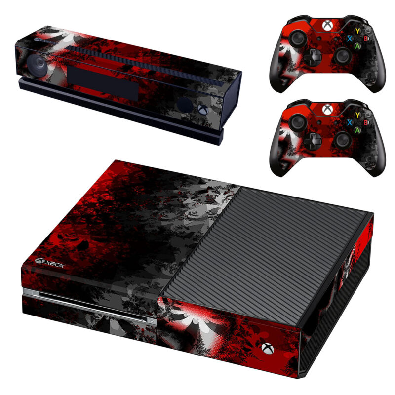 Abstract Black And Red Xbox One Skin Sticker