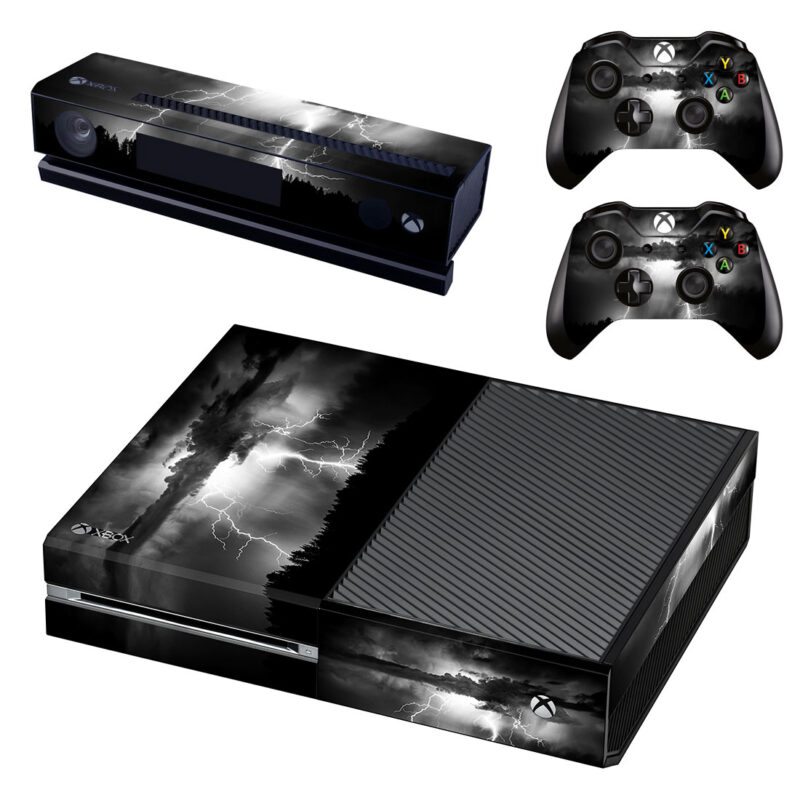 Lightning Strike On Black Sky Xbox One Skin Sticker