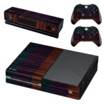 Dark Purple Brown And Blue Stripes Wood Texture Xbox One Skin Sticker