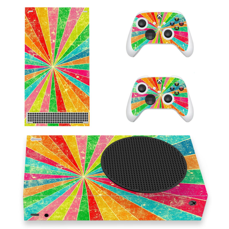 Colorful Stripes Rays Skin Sticker For Xbox Series S And Controllers