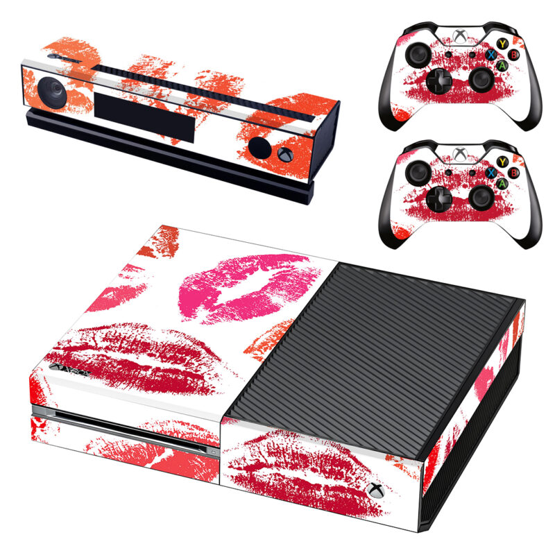 Lipstick Kiss Print Pattern Xbox One Skin Sticker