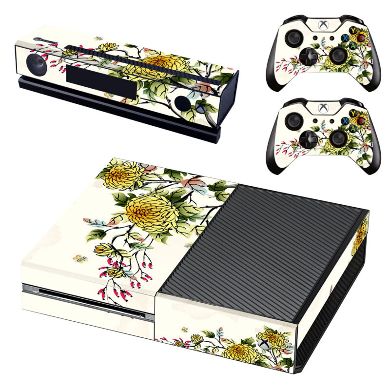 Chinese Flower Art Skin Sticker For Xbox One