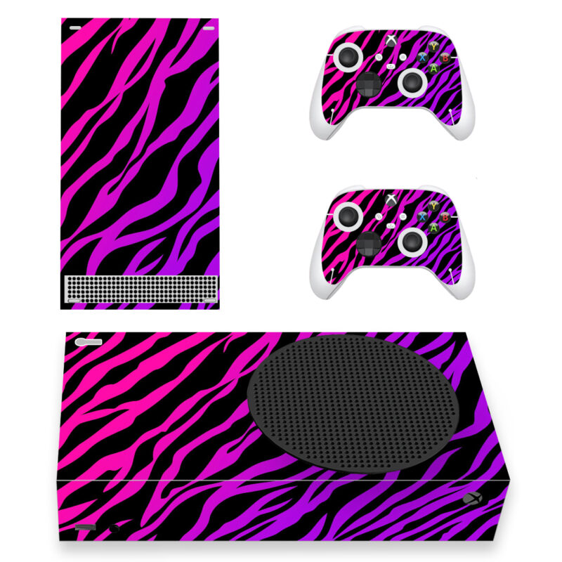 Pink And Black Zebra Pattern Skin Sticker For Xbox Series S And Controllers