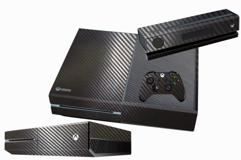 Black 3D Carbon Fiber Pattern Xbox One Skin Sticker