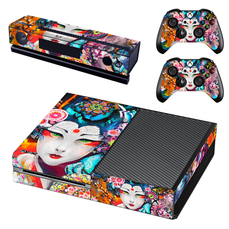 Geisha Psychedelic Trippy Canvas Art Xbox One Skin Sticker