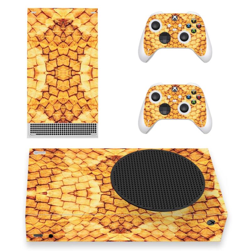 Snake Skin Texture Skin Sticker For Xbox Series S And Controllers Design 1