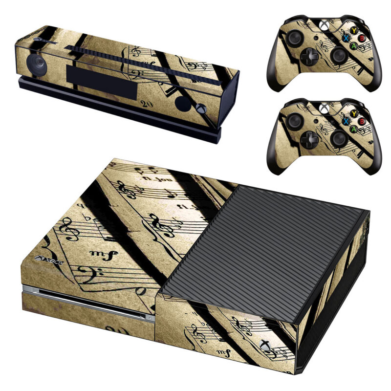 Old Music Notes Art Xbox One Skin Sticker