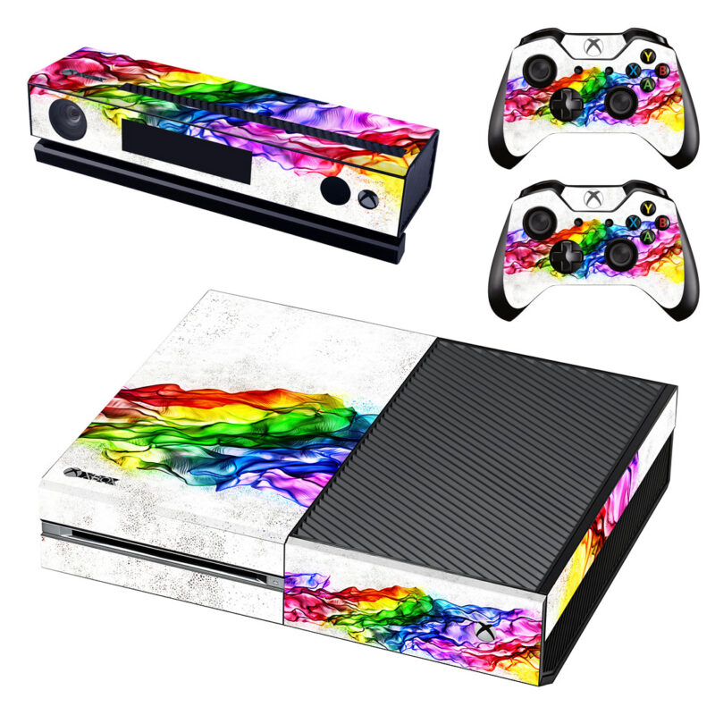 Abstract Rainbow Smoke Xbox One Skin Sticker