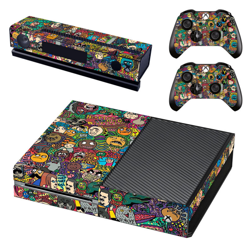 Colorful Meme Faces Pattern Xbox One Skin Sticker