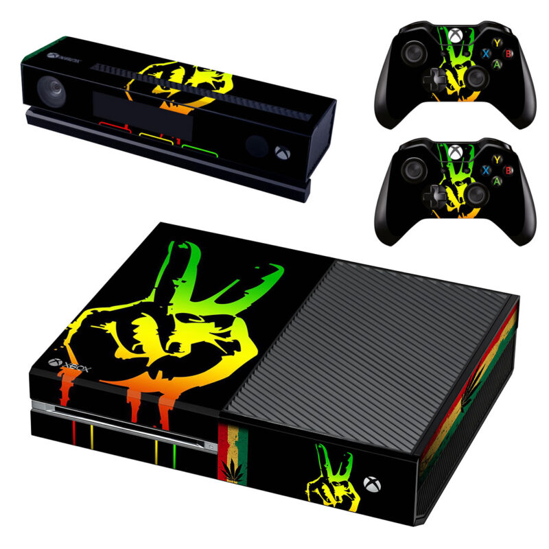 Rastafari Reggae V Neon Sign Xbox One Skin Sticker