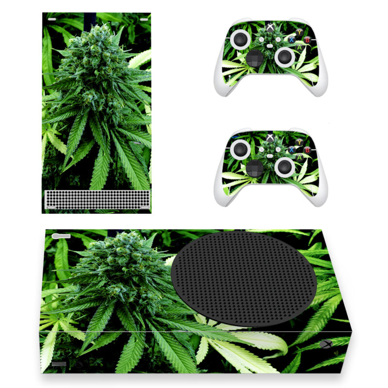 Marijuana Plant Leaves Skin Sticker For Xbox Series S And Controllers