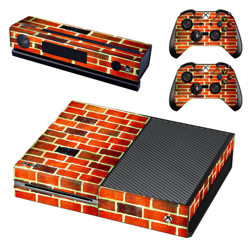 Orange Bricks Wall Texture Xbox One Skin Sticker